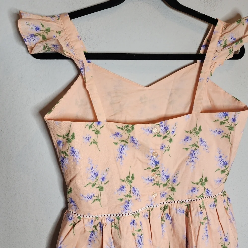 NWT Janie and Jack Apricot Floral Ruffle Strap‎ Sundress Big Kid Size 18.